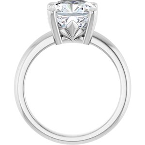 18K Palladium White Gold 9x9 mm Cushion Ring Mounting – image 3