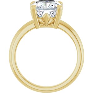 18K Yellow Gold 9x9 mm Cushion Ring Mounting – image 3