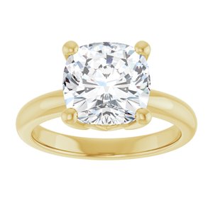 18K Yellow Gold 9x9 mm Cushion Ring Mounting – image 5
