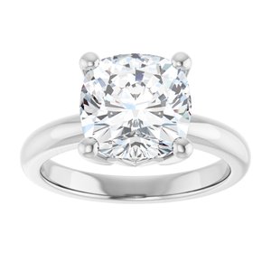 18K White Gold 9x9 mm Cushion Ring Mounting – image 5