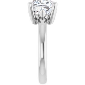 18K Palladium White Gold 9x9 mm Cushion Ring Mounting – image 7
