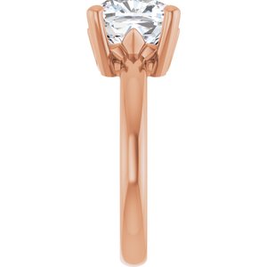 14K Rose Gold 9x9 mm Cushion Ring Mounting – image 7