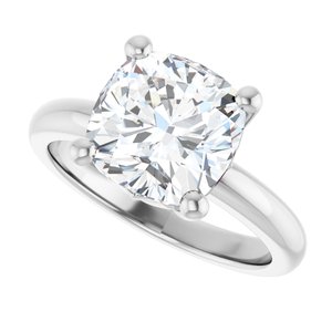 18K Palladium White Gold 9x9 mm Cushion Ring Mounting – image 8