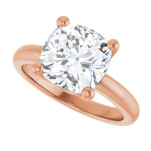 18K Rose Gold 9x9 mm Cushion Ring Mounting – image 8