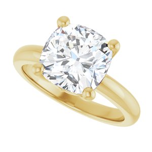 14K Yellow Gold 9x9 mm Cushion Ring Mounting – image 8