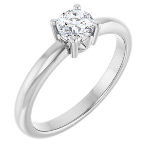 18K White Gold 4.8 mm Round Ring Mounting