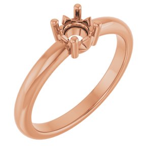 18K Rose Gold 4.8 mm Round Ring Mounting – image 2