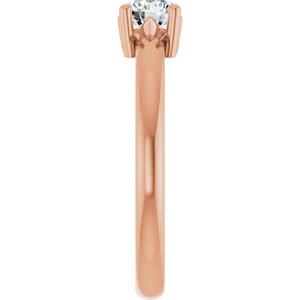 14K Rose Gold 4.8 mm Round Ring Mounting – image 7