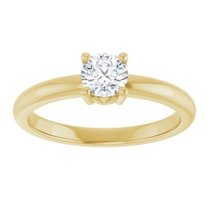 14K Yellow Gold 4.8 mm Round Ring Mounting – image 5