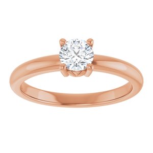 18K Rose Gold 4.8 mm Round Ring Mounting – image 5