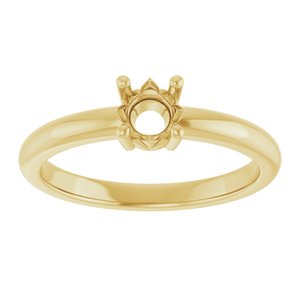 10K Yellow Gold 4.8 mm Round Ring Mounting – image 6