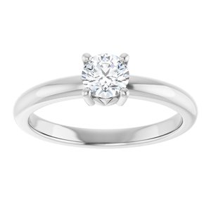18K White Gold 4.8 mm Round Ring Mounting – image 5