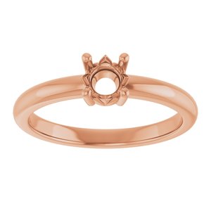 14K Rose Gold 4.8 mm Round Ring Mounting – image 6
