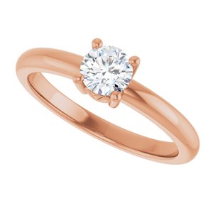 18K Rose Gold 4.8 mm Round Ring Mounting – image 8