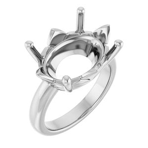 18K Palladium White Gold 18x13 mm Oval Ring Mounting – image 2
