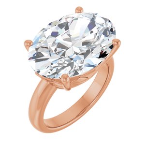 18K Rose Gold 18x13 mm Oval Ring Mounting