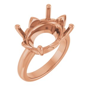 14K Rose Gold 18x13 mm Oval Ring Mounting – image 2