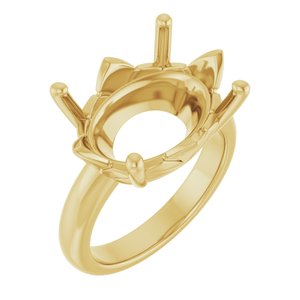 18K Yellow Gold 18x13 mm Oval Ring Mounting – image 2