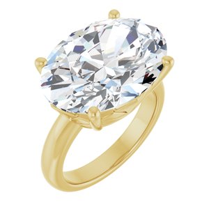 18K Yellow Gold 18x13 mm Oval Ring Mounting