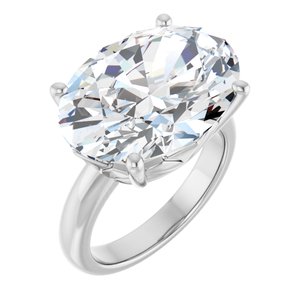 10K X1 White Gold 18x13 mm Oval Ring Mounting