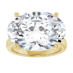 18K Yellow Gold 18x13 mm Oval Ring Mounting – image 5