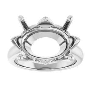 18K White Gold 18x13 mm Oval Ring Mounting – image 6