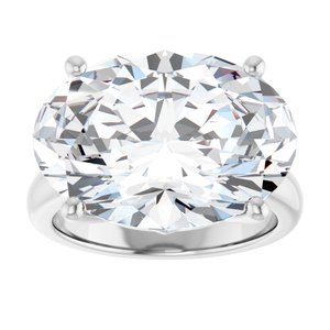 18K Palladium White Gold 18x13 mm Oval Ring Mounting – image 5