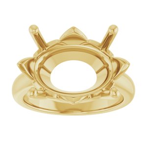 10K Yellow Gold 18x13 mm Oval Ring Mounting – image 6