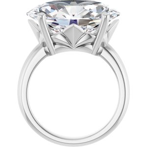 18K Palladium White Gold 18x13 mm Oval Ring Mounting – image 3