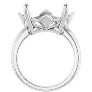 10K White Gold 18x13 mm Oval Ring Mounting – image 4