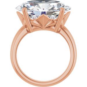 14K Rose Gold 18x13 mm Oval Ring Mounting – image 3