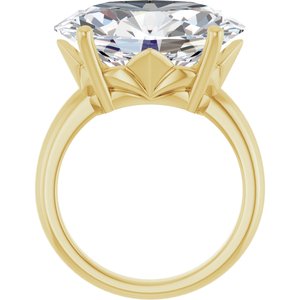 18K Yellow Gold 18x13 mm Oval Ring Mounting – image 3