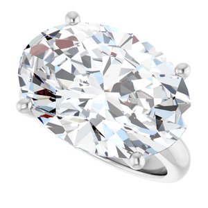 14K X1 White Gold 18x13 mm Oval Ring Mounting – image 8