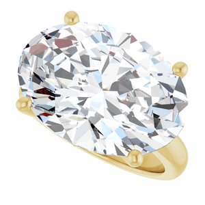 10K Yellow Gold 18x13 mm Oval Ring Mounting – image 8