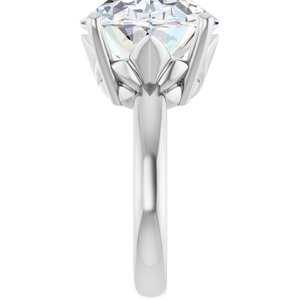 10K White Gold 18x13 mm Oval Ring Mounting – image 7