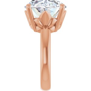 14K Rose Gold 18x13 mm Oval Ring Mounting – image 7
