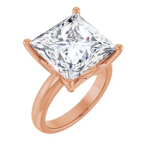 10K Rose Gold 12x12 mm Square Ring Mounting