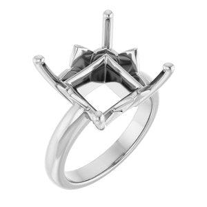 10K White Gold 12x12 mm Square Ring Mounting – image 2