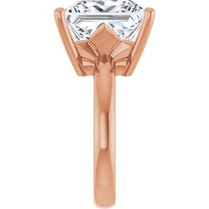 14K Rose Gold 12x12 mm Square Ring Mounting – image 7
