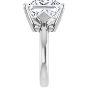 18K White Gold 12x12 mm Square Ring Mounting – image 7