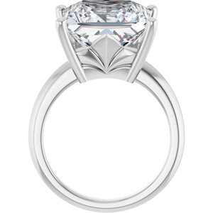 18K Palladium White Gold 12x12 mm Square Ring Mounting – image 3