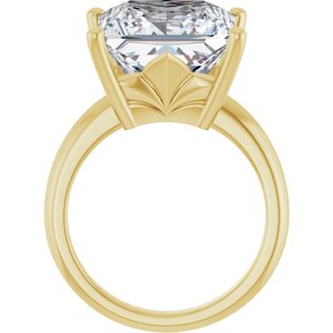 18K Yellow Gold 12x12 mm Square Ring Mounting – image 3