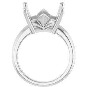 14K X1 White Gold 12x12 mm Square Ring Mounting – image 4