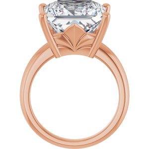 18K Rose Gold 12x12 mm Square Ring Mounting – image 3