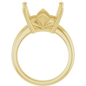 18K Yellow Gold 12x12 mm Square Ring Mounting – image 4