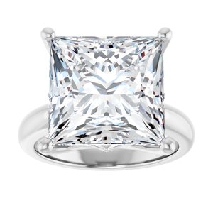 18K Palladium White Gold 12x12 mm Square Ring Mounting – image 5