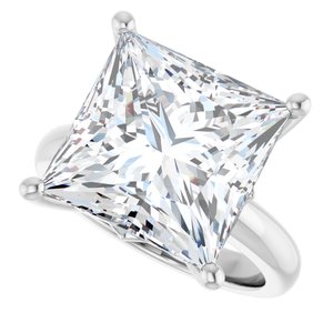 18K Palladium White Gold 12x12 mm Square Ring Mounting – image 8