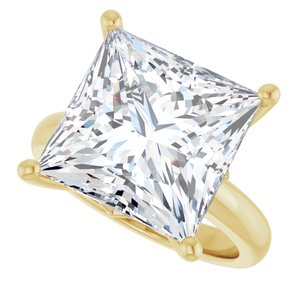 18K Yellow Gold 12x12 mm Square Ring Mounting – image 8