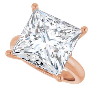 10K Rose Gold 12x12 mm Square Ring Mounting – image 8