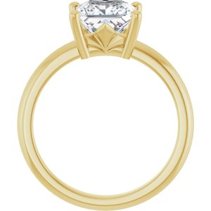 14K Yellow Gold 7x7 mm Square Ring Mounting – image 3